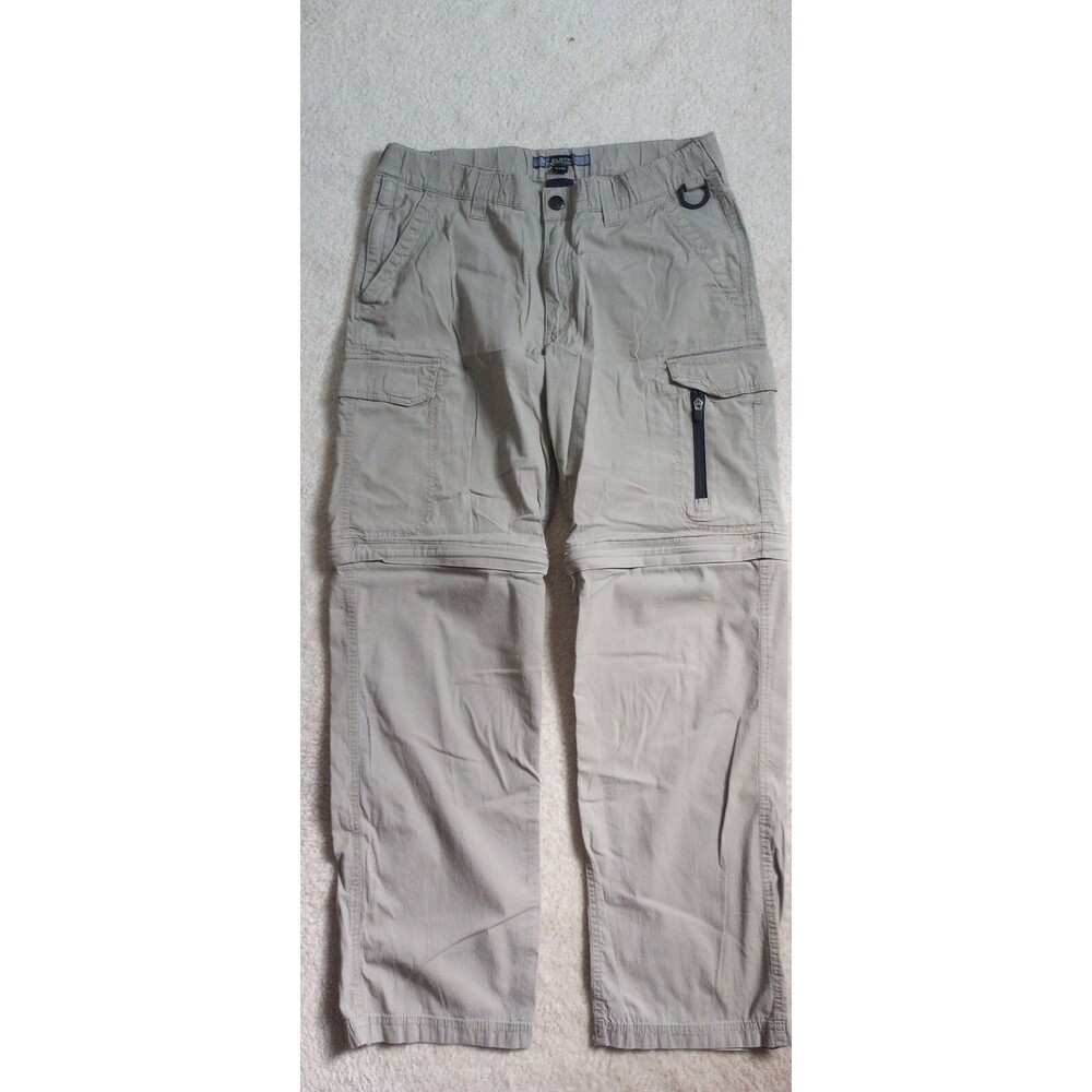BC Clothing Men's Convertible Hiking Cargo Pants Shorts-Beige 36x31(actual) EUC